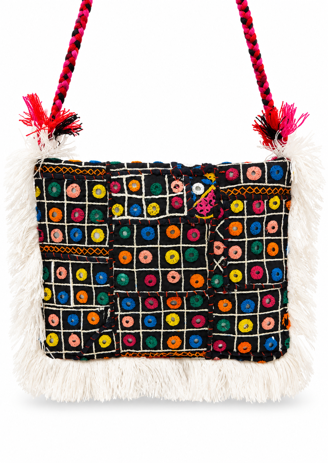 Image of Handmade Multicolor Embroidered Shoulder Bag | Rosalie