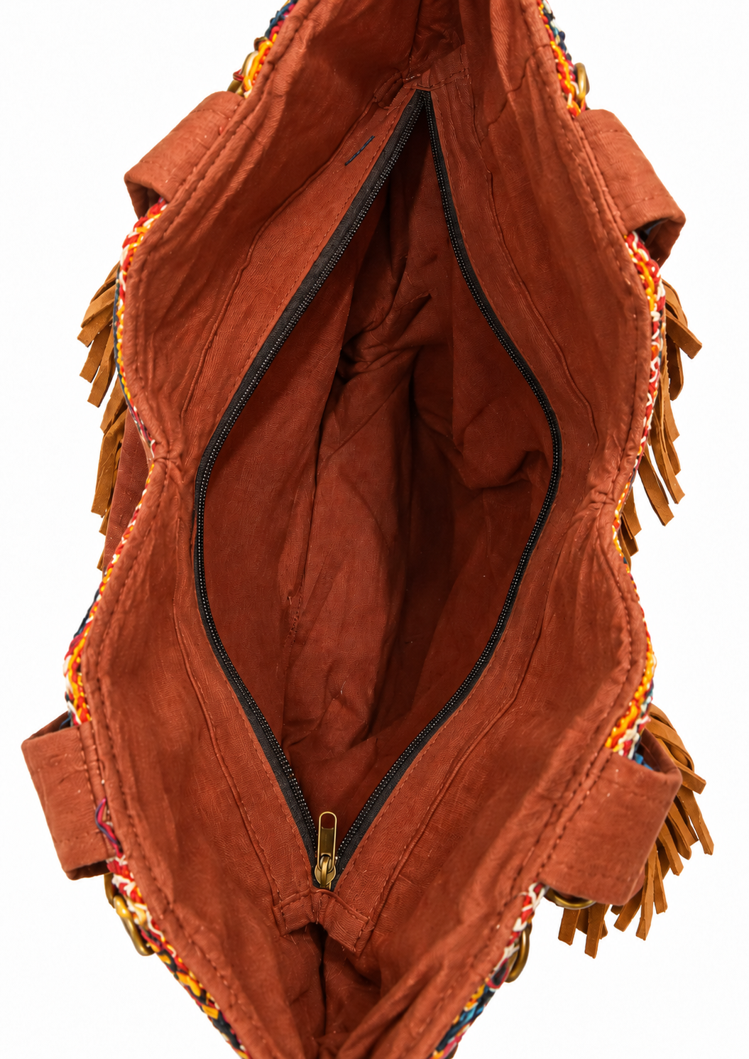 Image of Handmade Embroidered Fringe Tote Bag with Detailed Craft | Annalise