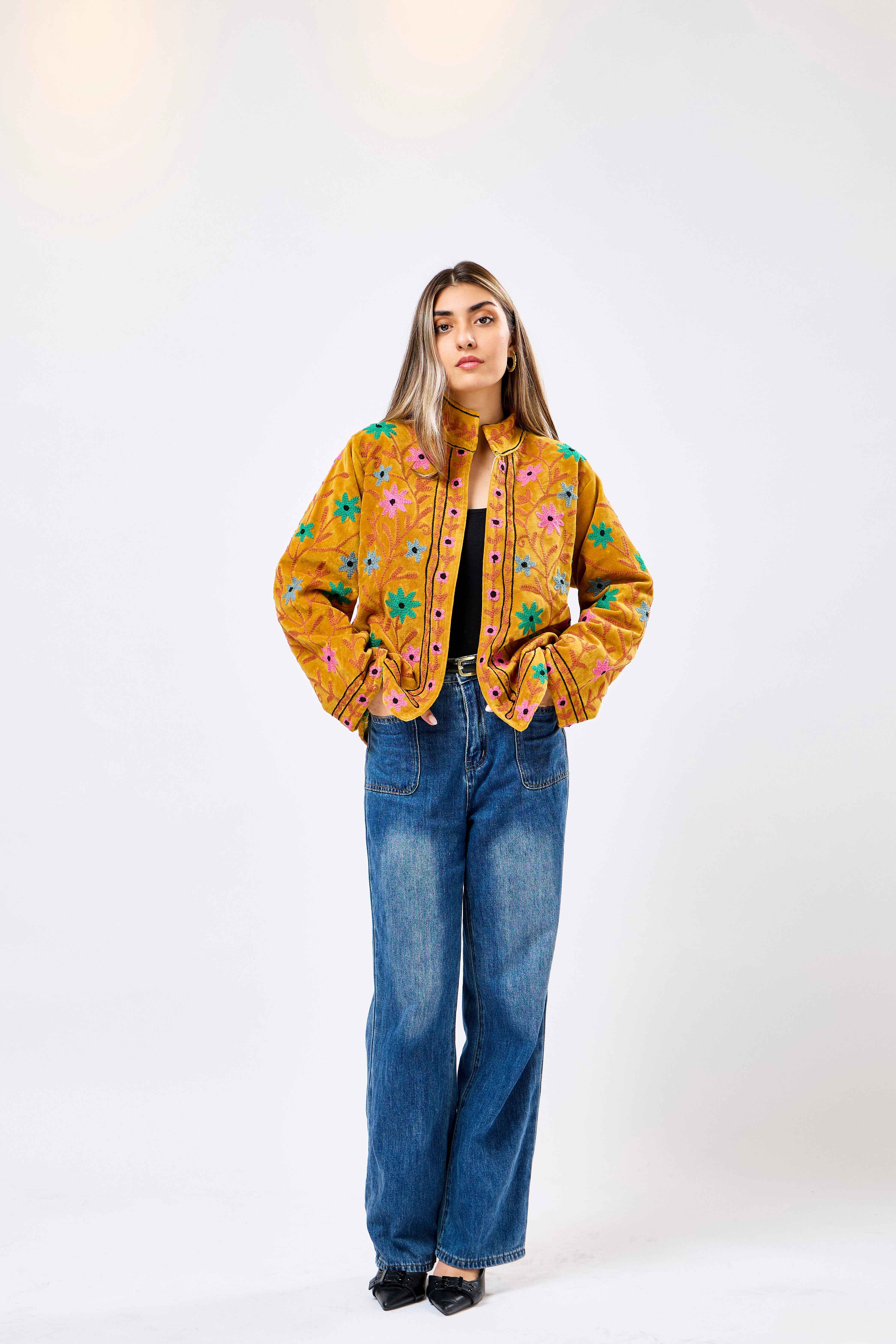 Image of Zenvira Short Velvet Jacket