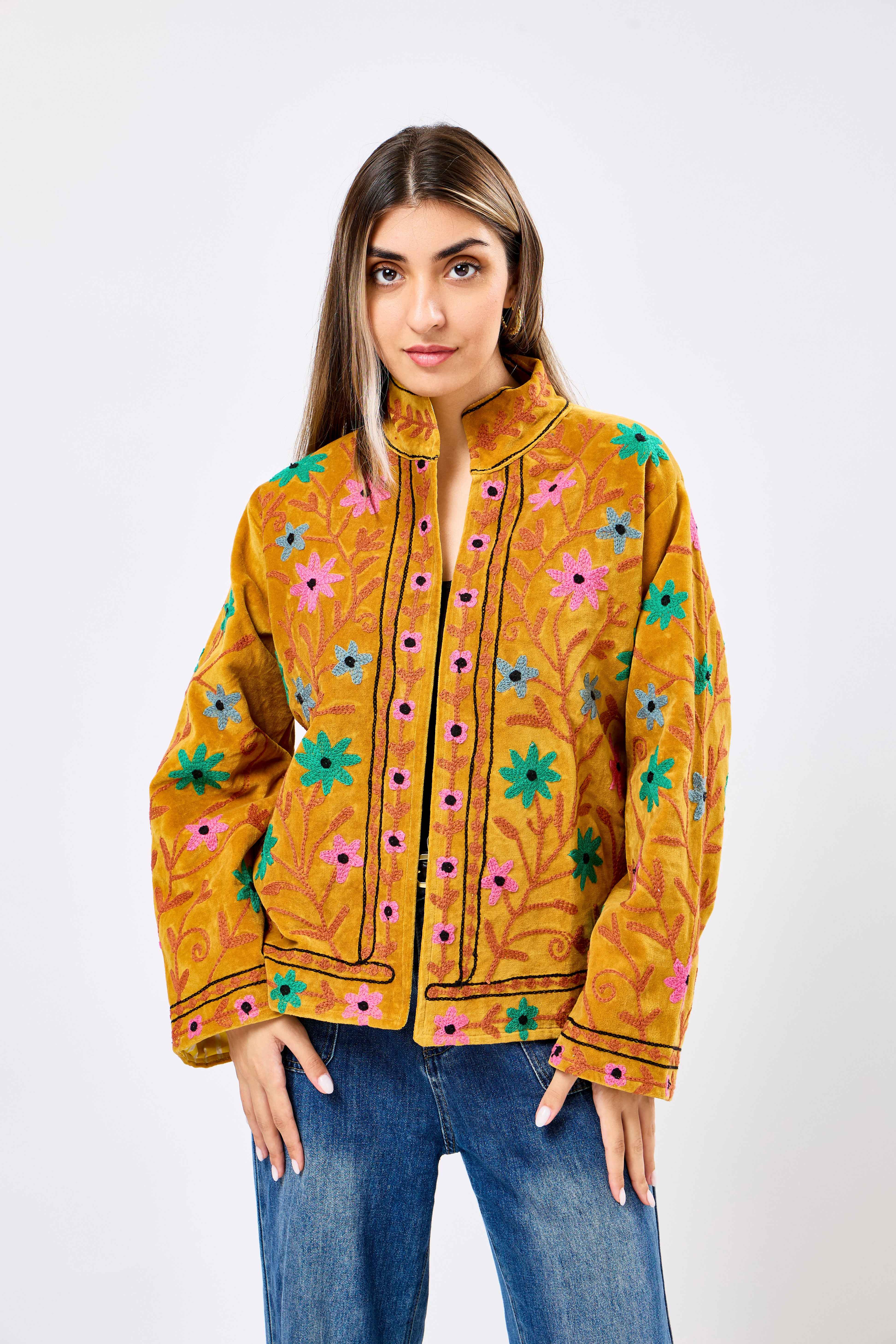 Image of Zenvira Short Velvet Jacket