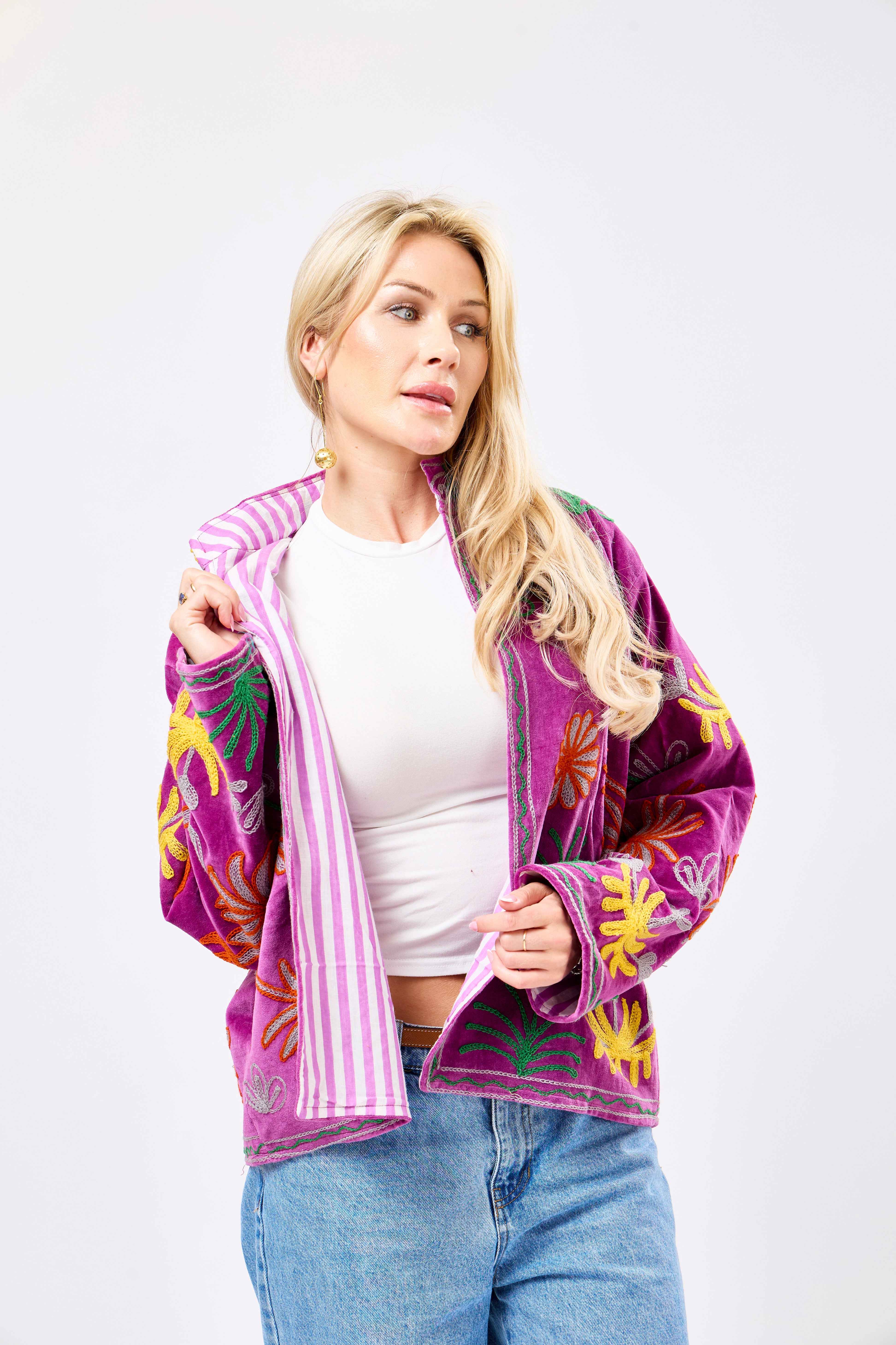 Image of Zyvora Short Velvet Jacket